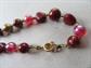 Vintage Red Long Glass and Lucite Necklace