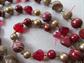 Vintage Red Long Glass and Lucite Necklace