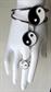 Vintage Ying Yang  Alpaca Mexico Slave Cuff Bracelet And Ring  Hippie Namaste 