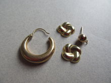 14K Gold Scrap Gold Lot Single Hoop Earring Jewelry Enhancers Pair
