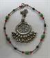 Vintage Banjara Bells Ethnic Pendant Necklace and Genuine Stone
