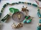 Vintage Jewelry Lot Christmas Pin Copper Acorn Turtles