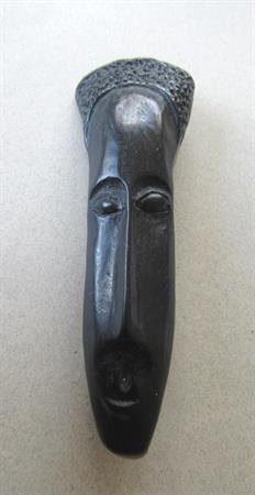 Vintage Tribal Mask Wood Carved Pin Ebony? 