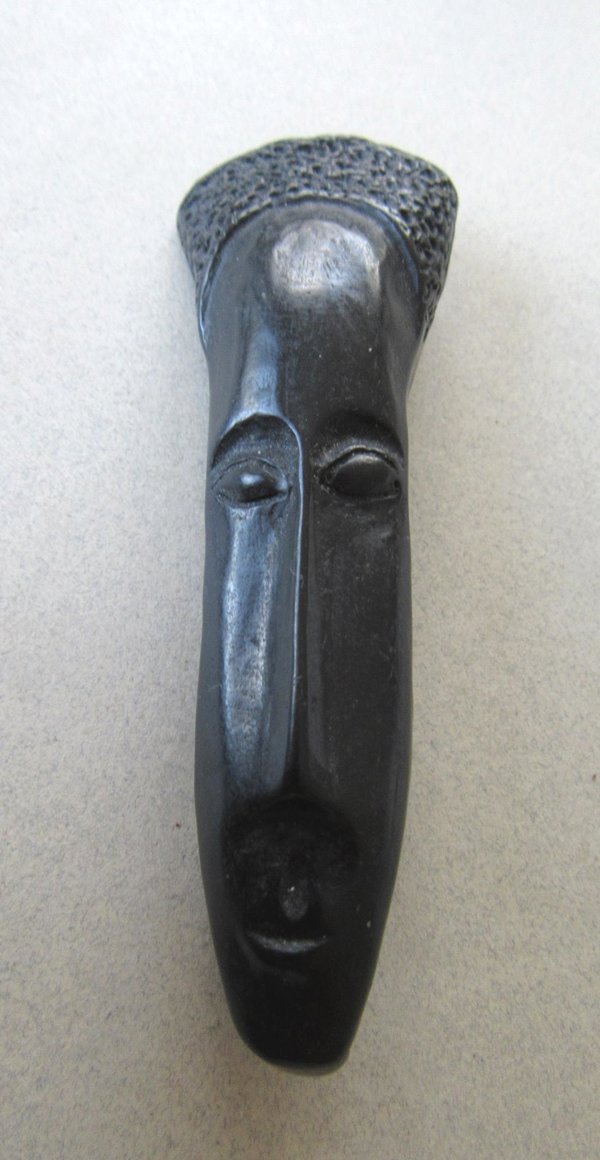 Vintage Tribal Mask Wood Carved Pin Ebony? 