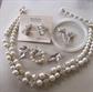 Vintage Jewelry Lot Faux Pearls and Crystal Necklace Pins Glass Bangle Earrings Some Signed