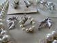 Vintage Jewelry Lot Faux Pearls and Crystal Necklace Pins Glass Bangle Earrings Some Signed
