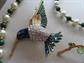 Vintage and Up Jewelry Lot Rhinestone Hummingbird Pin Jade 