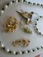 Vintage and Up Jewelry Lot Rhinestone Hummingbird Pin Jade 