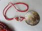 Vintage Red Jewelry Lot Mother of Pearl Fish Necklace Lucite Bangle Rhinestone Crown