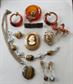 Vintage Jewelry Lot Tiger Eye Bracelet and Necklace  Pins and More