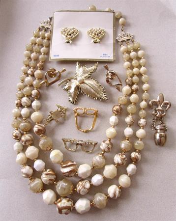 Vintage Jewelry Lot 1950's Nemo Earrings Pins '50's Accessories