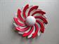 Vintage Mod Metal Pinwheel Pin Red White Blue 1960's Fashion