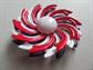 Vintage Mod Metal Pinwheel Pin Red White Blue 1960's Fashion