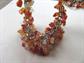 Vintage Bells Banjara  Necklace Agate or Carnelian Chip Stone Earrings Set