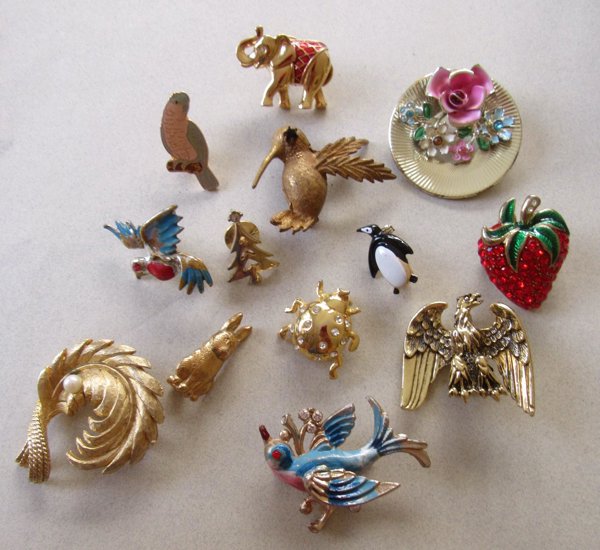 Vintage Figural Pin Brooch Lot 