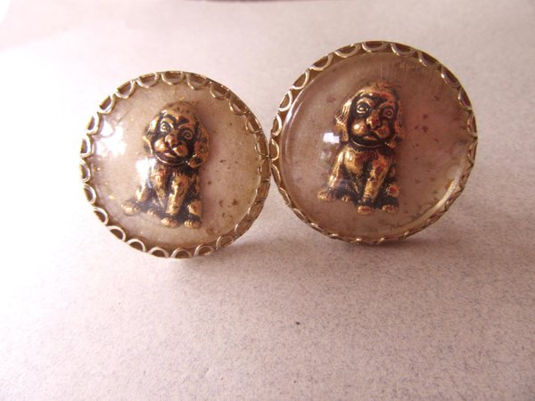 Vintage Puppies Lucite Cufflinks Men's Jewelry