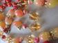 Vintage Orange and Red Lucite Necklaces Lot Crafting Beads Faux Pearls Destash Repurpose