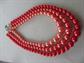 Vintage Orange and Red Lucite Necklaces Lot Crafting Beads Faux Pearls Destash Repurpose