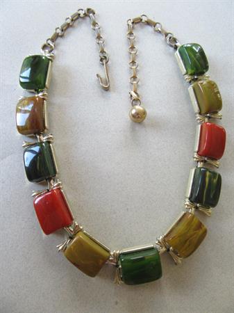 Vintage Multi Color Bakelite Choker Necklace 