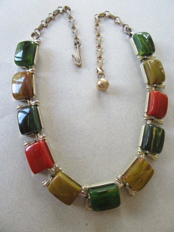 Vintage Multi Color Bakelite Choker Necklace 