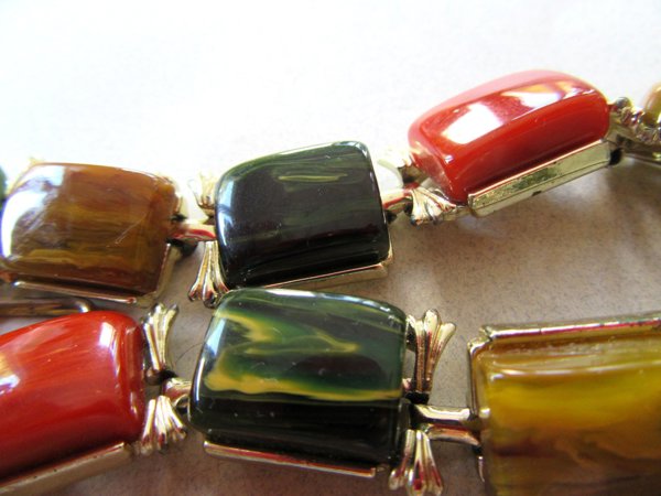 Vintage Multi Color Bakelite Choker Necklace 