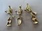 Vintage Anthropomorphic Dancing Broom Scatter Pins Set Mother Of Pearl Faces Figural