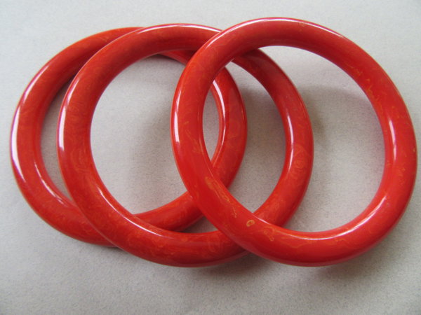 Vintage Bakelite Bangle Bracelet Lot Paprika 