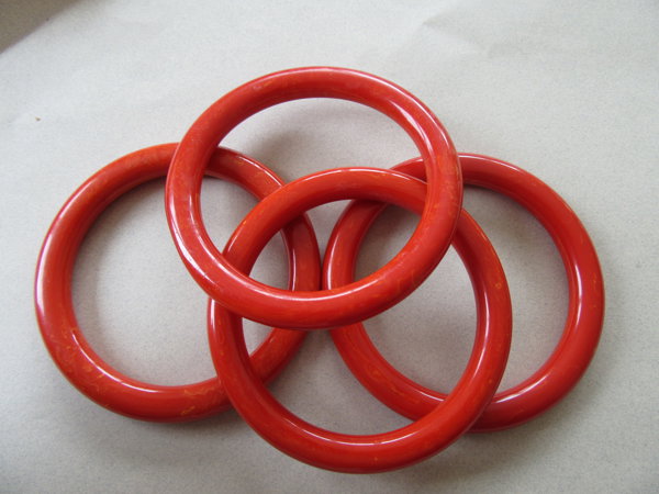 Vintage Bakelite Bangle Bracelets Stack Paprika