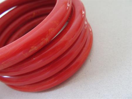 Vintage Bakelite Bangle Bracelets Stack Paprika