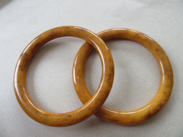 Vintage  Bakelite Peanut Butter Bangle Bracelets