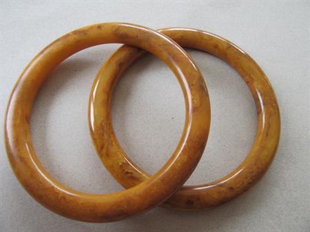 Vintage  Bakelite Peanut Butter Bangle Bracelets