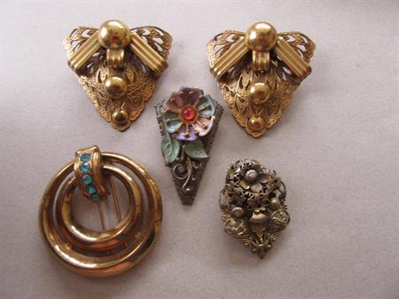 Vintage 1940's Dress Clips Lot Coro Fur Clip