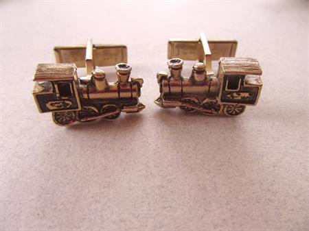 Vintage Locomotive Train Cufflinks Cuff Links Sarah Coventry Men's Jewelry Shirt Accessories
