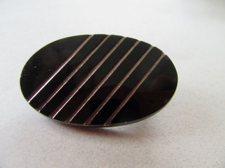 Vintage Czech Glass Pin Black Goth