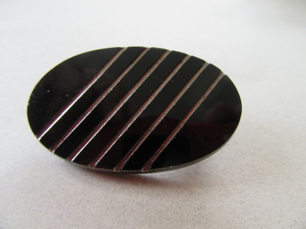 Vintage Czech Glass Pin Black Goth