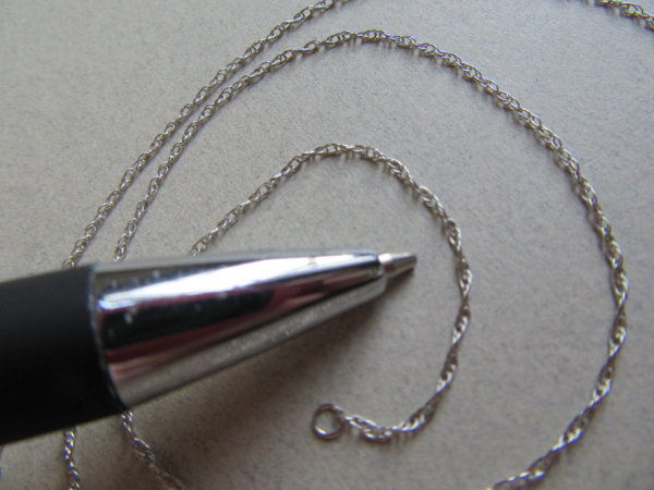 14k White Gold Chain Delicate 18" Long Fine Jewelry 