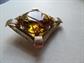 Vintage Rhinestone Pin Givre Faceted Amber Glass