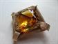 Vintage Rhinestone Pin Givre Faceted Amber Glass