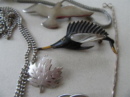 Vintage and Up Jewelry Lot Sterling Maple Leaf