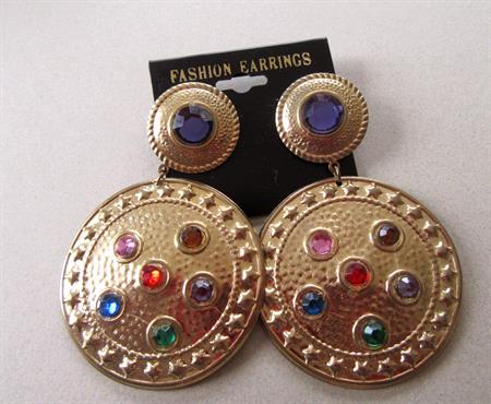 1980's Rhinestone Earrings Korea Vintage Jewelry 