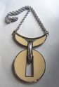 1980's Runway Enameled Chrome Necklace