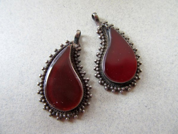Vintage Sterling Silver Carnelian? Charms 