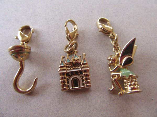 Three Disney Clip Charms Hook Castle Tinker Bell
