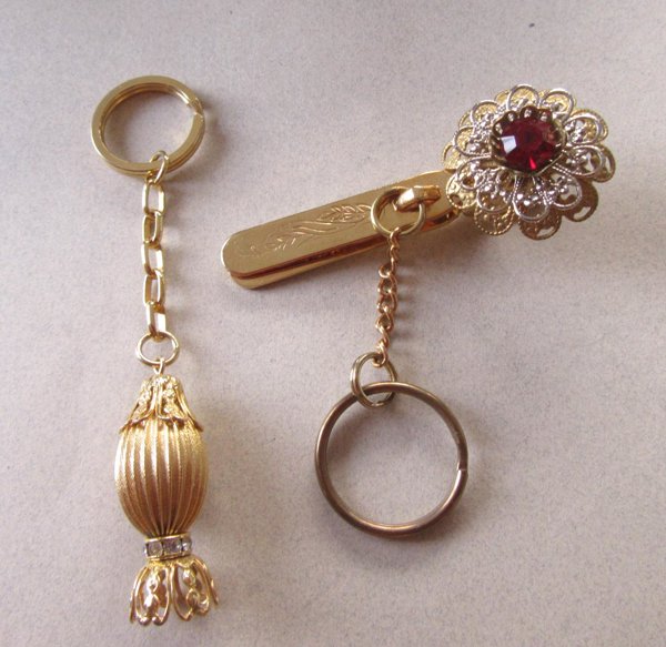 Vintage Rhinestone Glove Clip and Keyring Purse Accessories