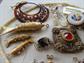 1920's and Up Jewelry Parts Lot Destash Carved Beads Doo Dads