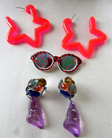 1980's Jewelry Lot Lucite Earrings Sunglasses Pin '80's Accessories
