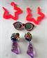 1980's Jewelry Lot Lucite Earrings Sunglasses Pin '80's Accessories