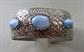 Vintage Glass Blue Moon Glow Cuff Bracelet 