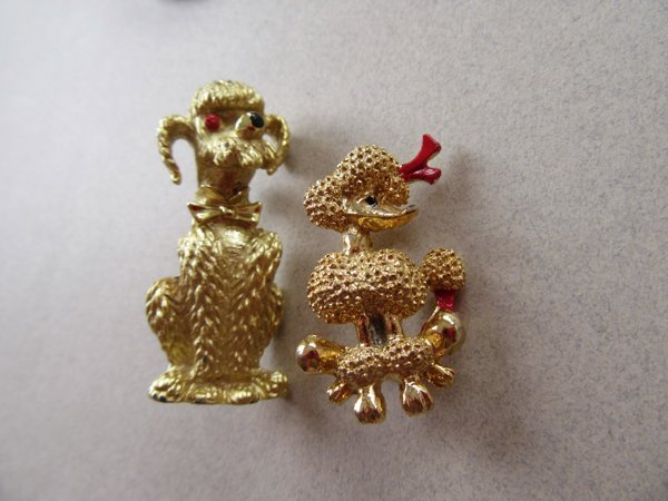 Vintage French Poodle Pins 