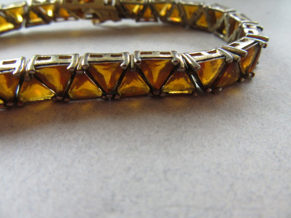 Sterling Silver Gilt Gemstone Bracelet 